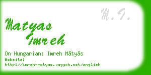 matyas imreh business card